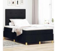 Lit à Ressorts LED Design Moderne tête Lumineuse RGB 120x200 cm Noir | Lit à Ressort LED avec Matelas Inclus Noir 120x200 cm Tissu Moderne Tête de Lit Réglable pour Chambre Contemporaine