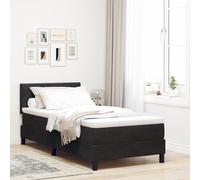 Lit à ressorts vidaXL avec matelas et LED Noir 90x200 cm Velours