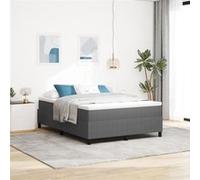 Lit à ressorts vidaXL Gris clair 160x200 cm en tissu velours côtelé 3337417 Gris G