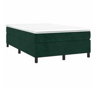 Lit à sommier tapissier, 120 x 190 cm, vert foncé, housse en velours (100 % polyester), matelas à ressorts ensachés moyennement rigide, avec surmatelas en mousse de 5 cm, pour les dormeurs sur le dos