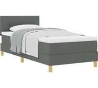 Lit à sommier tapissier avec coussin, gris foncé, 100 x 200 cm, tissu