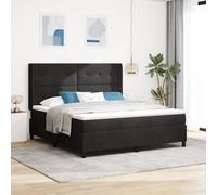 Lit à sommier tapissier avec matelas vidaXL Noir 180x200 cm Velours