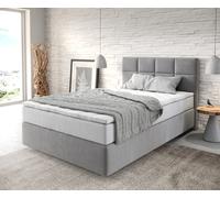 Lit-à-sommier-tapissier Dream-Fine 120x200 cm Microfibre Gris avec matelas TFK et Visco surmatelas