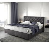 Lit-à-sommier-tapissier Dream-Great 180x200 cm Noir avec matelas et surmatelas