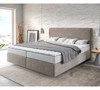 Lit-à-sommier-tapissier Dream-Well 180x200 cm en microfibre beige