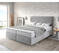Lit-à-sommier-tapissier Dream-Well 180x200 cm gris avec matelas et surmatelas