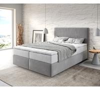 Lit-à-sommier-tpaissier Dream-Well 140x200 cm Microfibre Gris avec matelas TFK et Visco surmatelas.