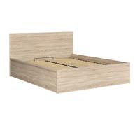 Lit adule 160x200 Lit coffre 2 place avec sommier et rangement, coloris chêne Sonoma - Longueur 204,5 x Profondeur 169 x Hauteur 95/40,5 cm