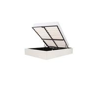 Lit coffre adulte 140 x 190 cm - Tissu Beige - ECLIPSE