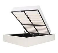 Lit adulte 140 x 190 cm + coffre de rangement - Tissu gris beige - ECLIPSE Gris G