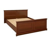 Lit adulte 160x200 cm coloris châtaigne - Longueur 210 x Profondeur 175 x Hauteur 60,5-81,5 cm