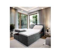 Lit adulte 180x200 POSITANO - ensemble relaxation électrique en tissu gris foncé