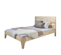 Lit adulte 2 personnes en bois avec sommier a lattes 140 x 200 cm LIT06167