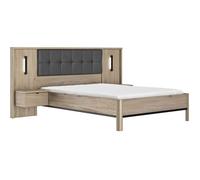 Gami Lit adulte MAXIMIN – chevets lambris – 140 x 190 cm – Chêne Krönberg clair