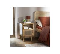 Lit adulte en pin massif tête de lit cannage ANNA 160x200 + 2 chevets cannage - ANNA