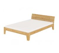 Lit adulte en pin naturel 160x200 lit robuste, design moderne, avec sommier et matelas 60.62-16M