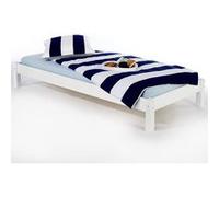 IDIMEX Lit futon Simple pour Adulte Taifun 90 x 200 cm, 1 Personne, 1 Place, pin Massif lasuré Blanc