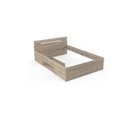 Lit adulte - MICHIGAN - 140 x 200 cm - 2 tiroirs / 1 niche - Chene Kronberg - DEMEYERE