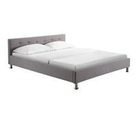 Lit adulte nizza idimex 216 x 172 x 67 cm en chrome sommier a lattes pour 2 personnes de couleur Gris G