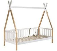 Lit altobuy 206 x 96 x 189 cm en pin cadre a lattes de couleur blanc Blanc G