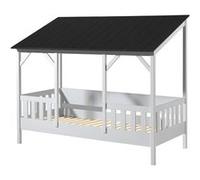 Lit altobuy 214 x 106 x 174 cm en bois cadre a lattes de couleur noir Blanc G