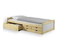 Lit andrea 205 x 96 x 49 cm en pin sans sommier de couleur