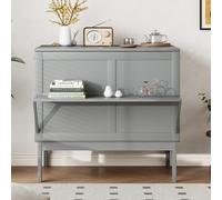 Lit armoire 90 x 200 cm, lit mural avec sommier à lattes, lit mural escamotable vertical, gain de place, gris