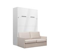 Lit armoire canapé 2 personnes crème - LOLITA