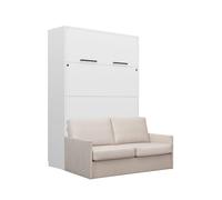Lit armoire canapé 2 personnes crème - LOLITA
