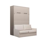 Lit armoire canapé 2 personnes crème - LOLITA