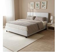Lit ATLANTA 140x190 cm + 1 sommier + 1 matelas IRIS / Blanc
