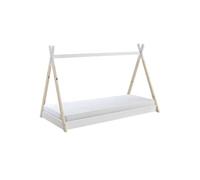 Lit au Sol 90x200cm en Pin Forme Tipi + Matelas - FLITT -