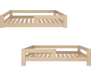 Lit au sol convertible en lit d'enfant, 70x140 cm Pieds de lit 11 cm