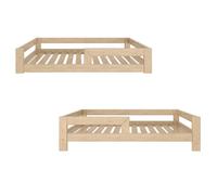 Lit au sol convertible Lit enfant Montessori, Need Sleep, 160x90 cm, pieds de lit 11 cm, lit bois enfant, lit bas, lit 2-en-1