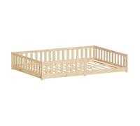 Lit au sol enfant ML-Design 140x200cm en pin massif naturel sommier à lattes et antichute montessori