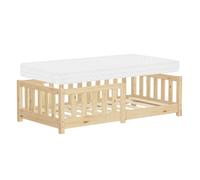 Lit au sol enfant 70x140 cm avec matelas sommier antichute en pin massif naturel