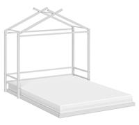 Lit au sol Vitalispa Roofy Blanc 140x200 avec matelas, Model 62984