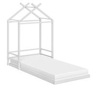 Lit au sol Vitalispa Roofy Blanc 90x200 avec matelas, Model 62982