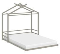 Lit au sol Vitalispa Roofy Grège 140x200 avec matelas, Model 62985