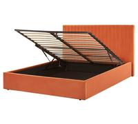 Lit avec coffre en velours orange 160 x 200 cm VION
