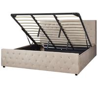 Lit avec coffre en velours taupe 180 x 200 cm AMIENS