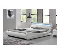 Seattle lit avec led 160 x 200 cm en pu blanc