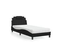 vidaXL Lit avec Matelas, Lit Rembourré avec Coussin de Tête de Lit, Lit Simple, Lit Adulte, Meuble de Chambre à Coucher 3208761 Noir G