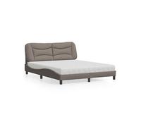 vidaXL Lit avec matelas Hvar taupe 160x200 cm tissu