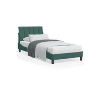 vidaXL Lit avec matelas vert foncé 90x200 cm velours