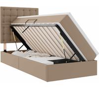 Lit avec rangement et LED avec matelas Cappuccino 90 x 200 cm