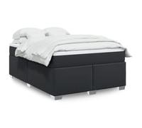 Lit avec sommier et matelas - vidaXL - 140x190 cm - Similicuir - Ressorts ensachés - Surmatelas inclus - Housse amovible