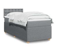 Lit avec sommier et matelas - vidaXL - 90x190 cm - Gris clair - Matelas à ressorts ensachés - Surmatelas inclus