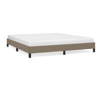Lit avec tête de lit tapissée en velours gris clair 180 x 200 cm, structure en bois contreplaqué et aggloméré, lattes intégrées, pieds stables, sans matelas, idéal pour les chambres modernes