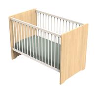 Sauthon Lit bébé Chambre Vanille 60 x 120 cm Têtes arrondies en bois Décor chêne miel
